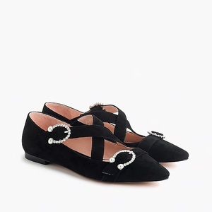 NIB J. Crew Criss Cross Suede Buckled Flats
